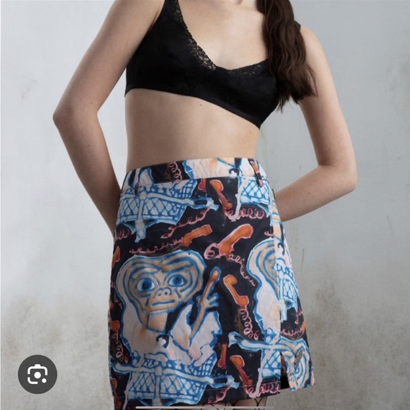 Heaven by Marc Jacobs E.T. Phone Home Abstract Print Skirt Size S - Picture 2 of 11